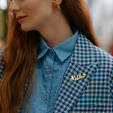 Customized Letter Brooch Pin for Men Women