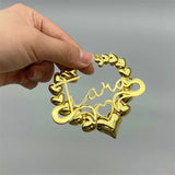 Personalized Stainless Steel Letter Heart Hoop Earrings