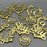 Personalized Stainless Steel Letter Heart Hoop Earrings