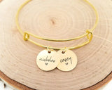 Personalized Bangle Bracelet for Girlfriend - Valentine's Day Gift