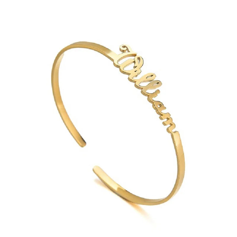 Custom Stainless Steel Name Bracelet Bangle