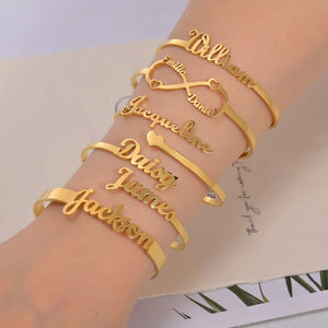 Custom Stainless Steel Name Bracelet Bangle