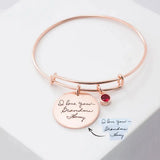 Personalized Engraved Name Round Pendant with Birthstone Charms