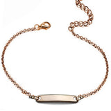 Custom Name Bar Bracelet - Engraved Date Letter Charm