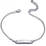Custom Name Bar Bracelet - Engraved Date Letter Charm