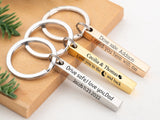 Personalized Stainless Steel Bar Keychain For Him