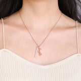 Personalized Bar Rose Necklace Date Numbers Nameplate