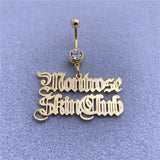 Nameplated Zircon Belly Button Ring Stainless Steel Body Jewelry Women Gift