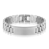 Engraved Name Titanium Steel Bracelet 15MM Men's Watch Chain Bangles