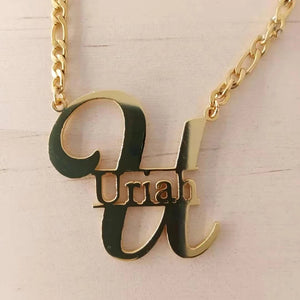 Big Letters Nameplate Choker Necklace Personalized Style Custom Name Pendant