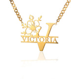 Custom Name Pendant Necklace Stainless Steel Personalized Choker Necklace