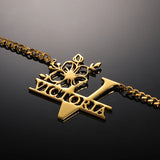 Custom Name Pendant Necklace Stainless Steel Personalized Choker Necklace
