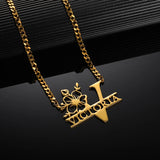 Custom Name Pendant Necklace Stainless Steel Personalized Choker Necklace