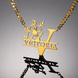 Custom Name Pendant Necklace Stainless Steel Personalized Choker Necklace