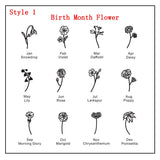 Stainless Steel Birth Flower Name Bracelet Personalized Bangle Gift