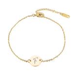 Birth Flower Name Bracelet Stainless Steel Personalized Name Bangle