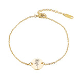 Birth Flower Name Bracelet Stainless Steel Personalized Name Bangle