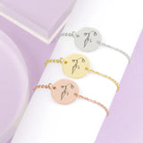 Birth Flower Name Bracelet Stainless Steel Personalized Name Bangle