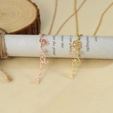 Birth Flower Name Necklace Personalized Name Necklace For Women