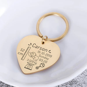 Personalised Heart Engraved Name Keychain for Child - Stainless Steel