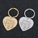 Personalised Heart Engraved Name Keychain for Child - Stainless Steel
