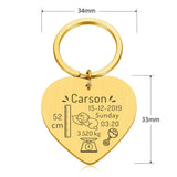 Personalised Heart Engraved Name Keychain for Child - Stainless Steel