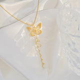 Butterfly Name Necklace Stainless Steel Personalized Choker Women Birthday