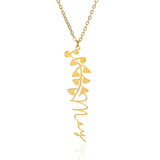 Birth Month Flower Name Necklace Personalized Choker