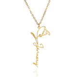 Birth Month Flower Name Necklace Personalized Choker