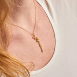 Birth Month Flower Name Necklace Stainless Steel Nameplate Pendant