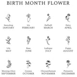 Birth Month Flower Name Necklaces For Women Stainless Steel Necklace Pendant