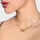 Old English Birth Year Necklace by NOKMIT - Personalized Number Necklace