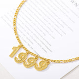 Birth Year Necklace Stainless Steel Choker Mom Birthday Jewelry