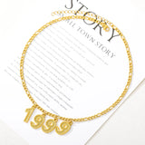 Birth Year Necklace Stainless Steel Choker Mom Birthday Jewelry