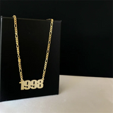 Birth Year Necklaces - Personalized Number Pendant Stainless Steel