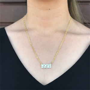 Birth Year Necklaces - Personalized Number Pendant Stainless Steel