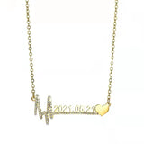 Birth Year Heartbeat Necklace Stainless Steel