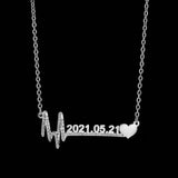 Birth Year Heartbeat Necklace Stainless Steel