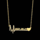 Birth Year Heartbeat Necklace Stainless Steel