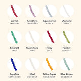 Personalized Birthstone Beaded Name Bracelet Stainless Steel Bangle