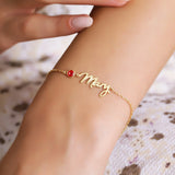 Birthstone Bracelet,Custom Nameplate Bracelet,Personalized Bracelet