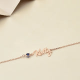 Birthstone Bracelet,Custom Nameplate Bracelet,Personalized Bracelet
