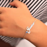 Birthstone Bracelet For Women Stainless Steel Name Jewelry Personalized