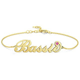 Personalized Birthstone Name Bracelet for Women