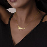 Birthstone Name Necklace Stainless Steel Personalized Nameplate Necklace