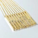 Personalized 3D Bar Vertical Necklace Initial Name Necklaces For Women