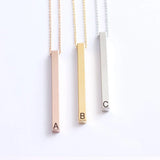 Personalized 3D Bar Vertical Necklace Initial Name Necklaces For Women