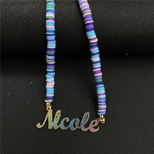 Bohemian Bead Name Necklace Personalized Choker Pendant Jewelry