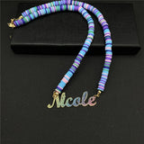 Bohemian Bead Name Necklace Personalized Choker Pendant Jewelry