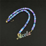 Bohemian Bead Name Necklace Personalized Choker Pendant Jewelry